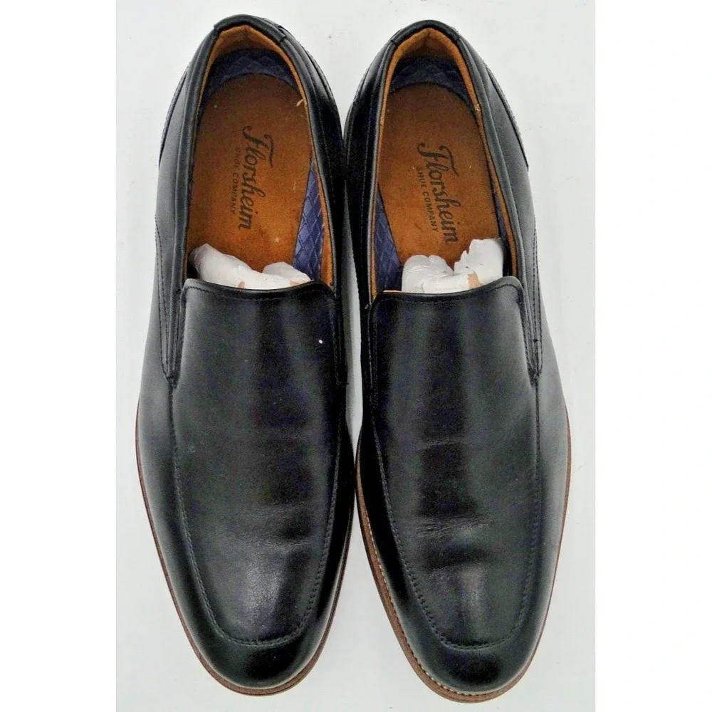 Florsheim Rucci Moc‎ Toe Slip-On Mens Loafer 9W Black NWOT